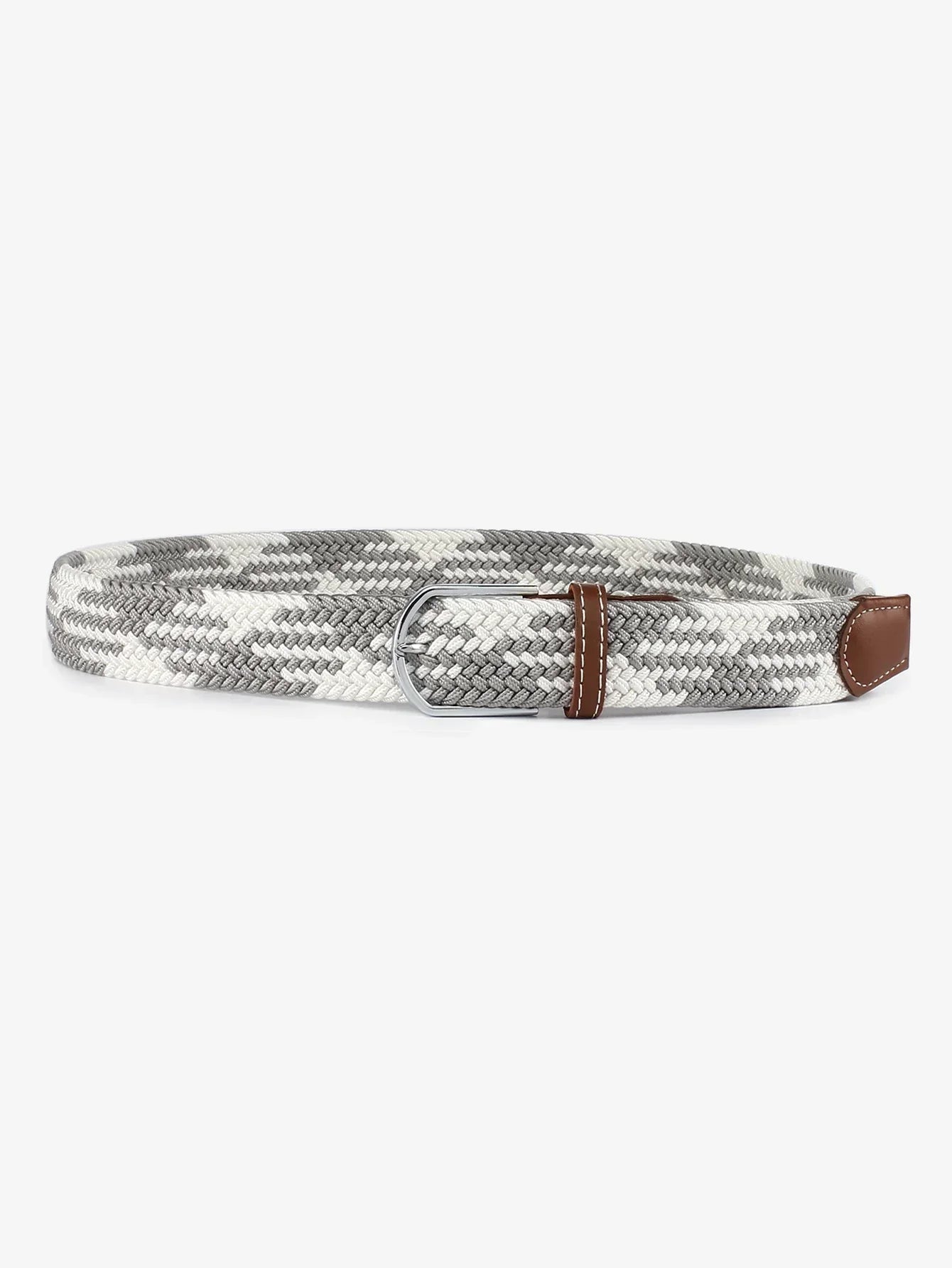 Women Canvas Elastic Fabric Woven Stretch Multicolored Braided Belts