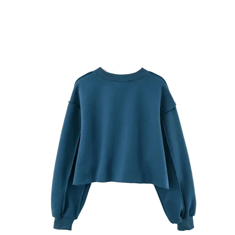 Women Casual Long Sleeve Short Sweatshirts Pullovers