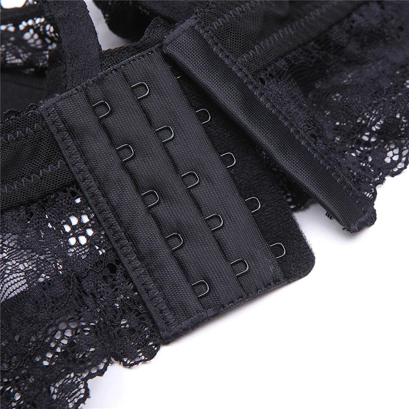 Women 4Pcs Lingerie Sexy Hosiery Set