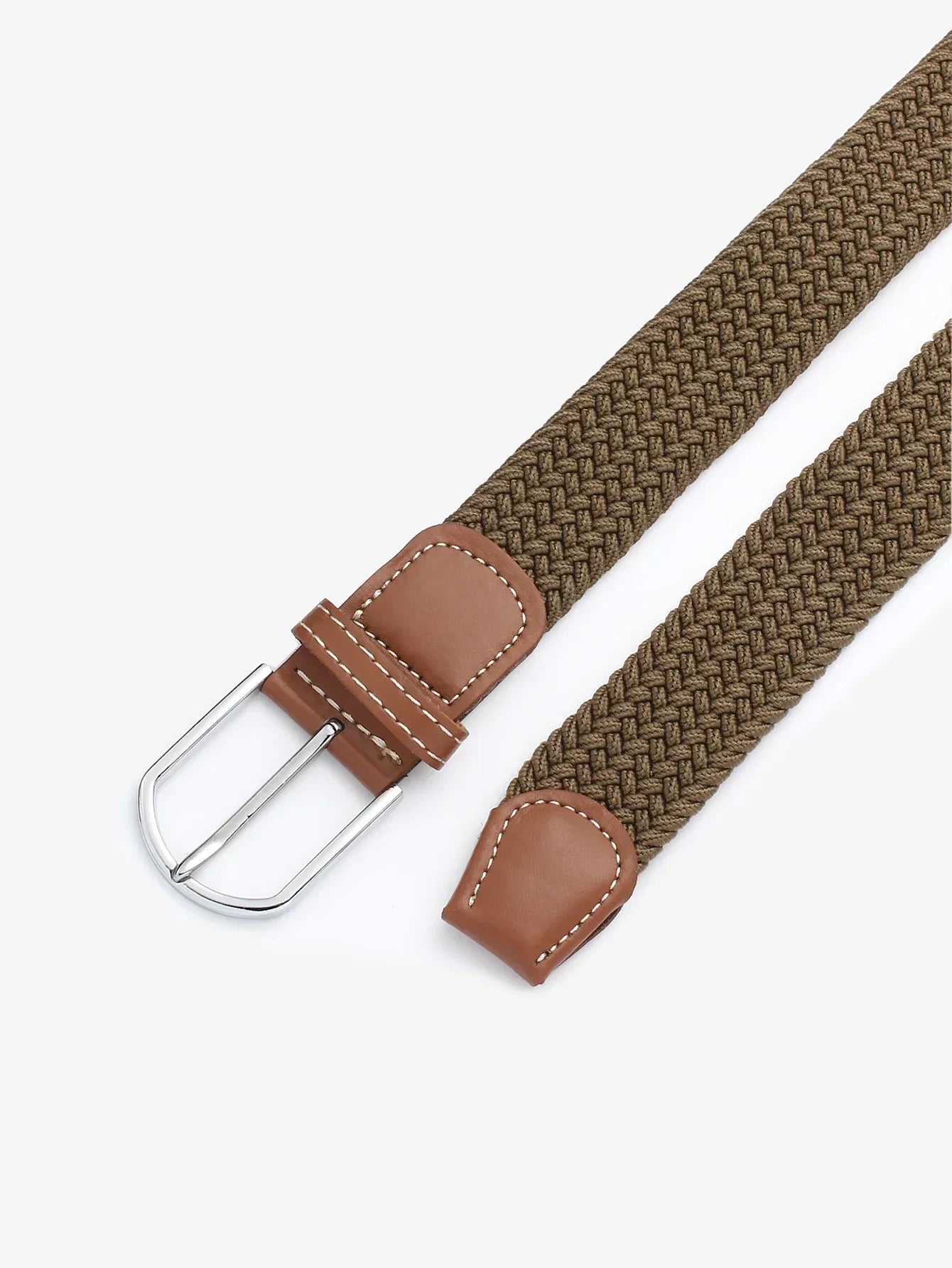 Women Canvas Elastic Fabric Woven Stretch Multicolored Braided Belts