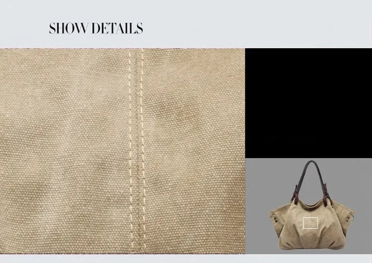 Accessories Women Canvas Large Capacity Shoulder Handbag