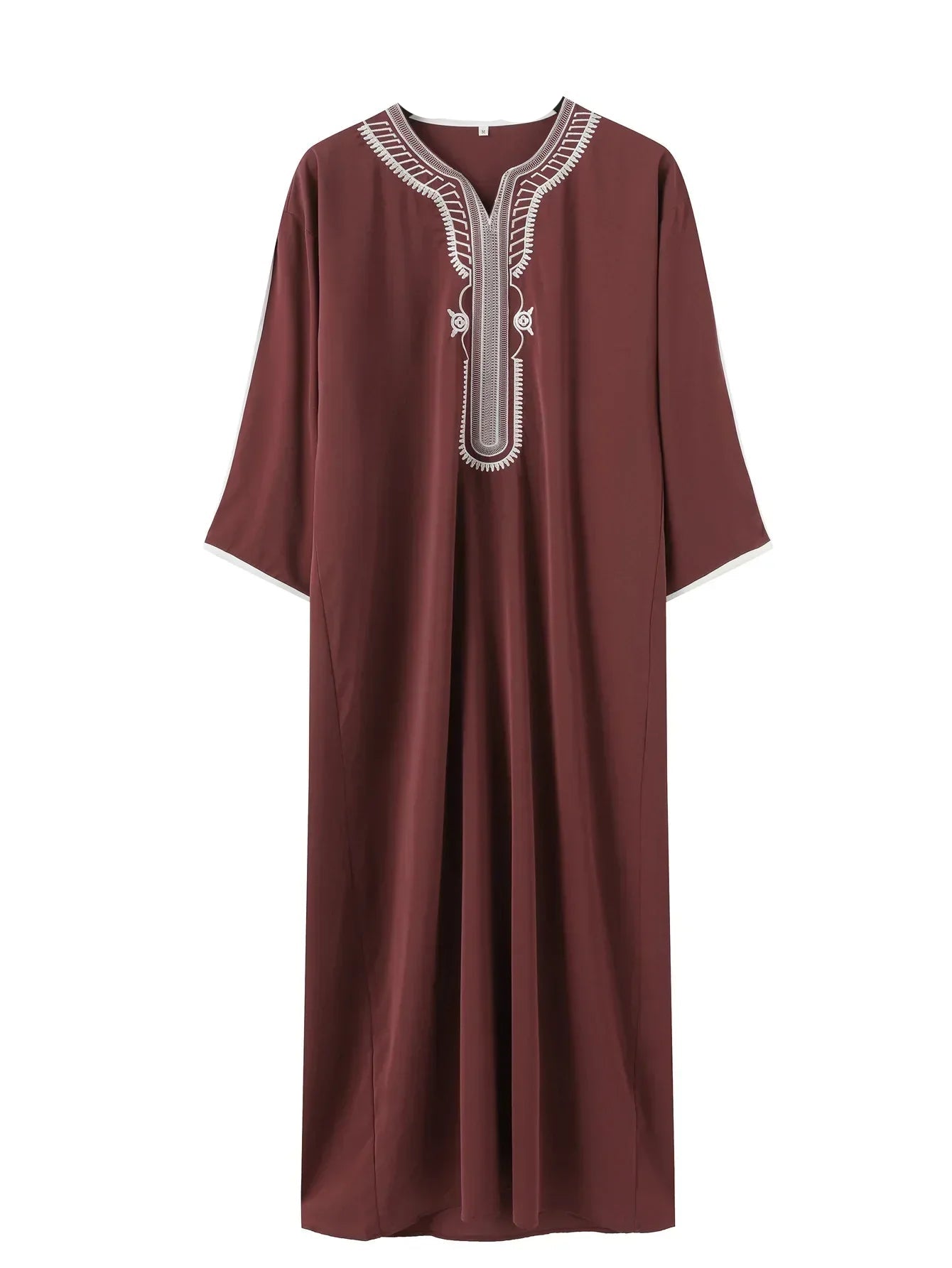 Men Moroccan Dubai Embroidered Loose Breathable Abaya Summer