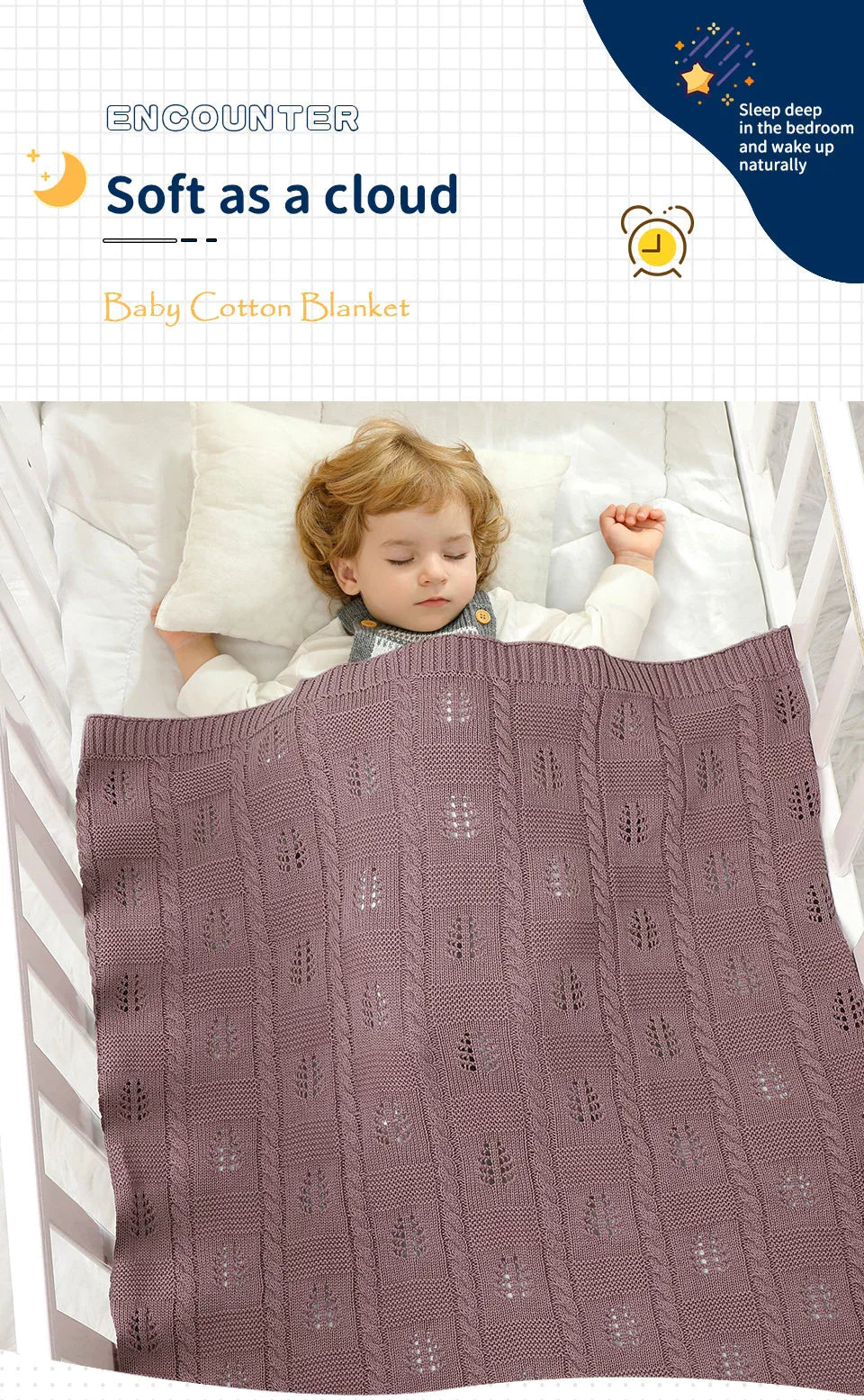 Baby Newborn Swaddle Wrap Knit Blankets