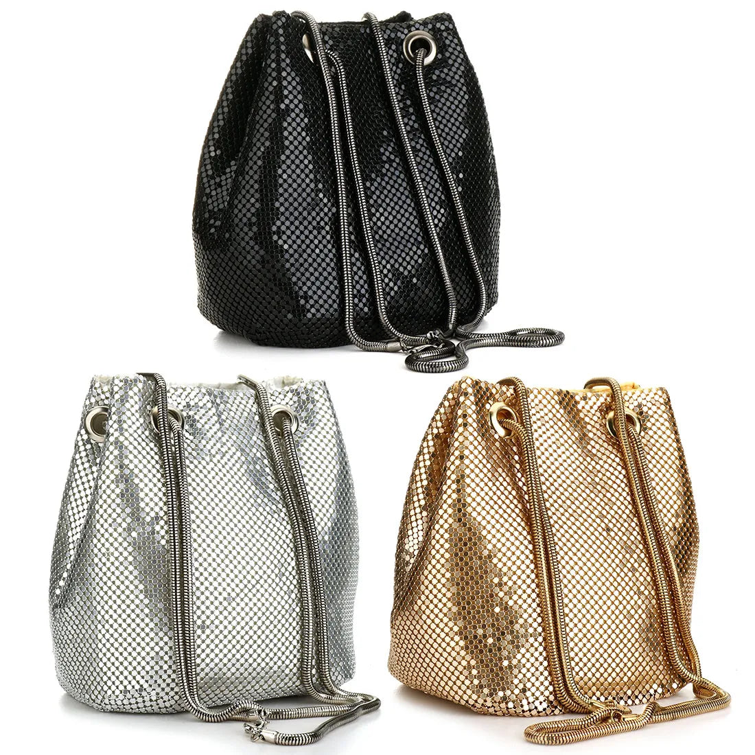 Accessories Women Sequin Evening Bucket Bag