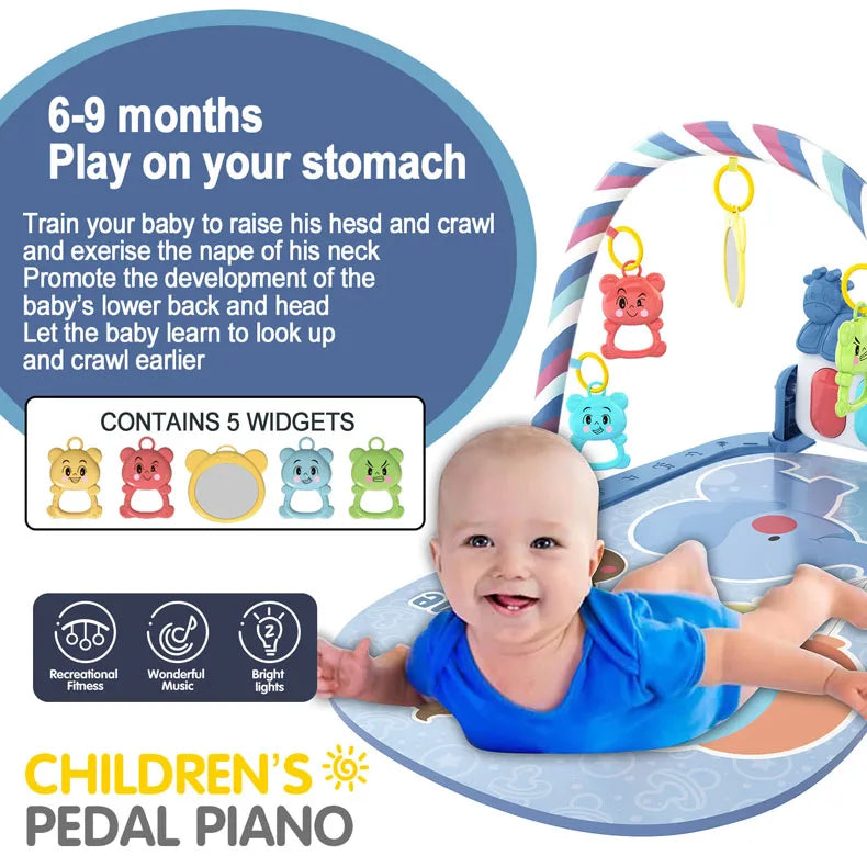 Baby Newborn Toddler Pedal Piano Musical Fitness Gym Play Mat