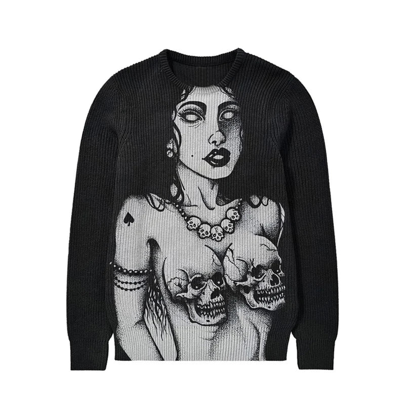 Women Anime Knit Vintage Cashmere Sweater