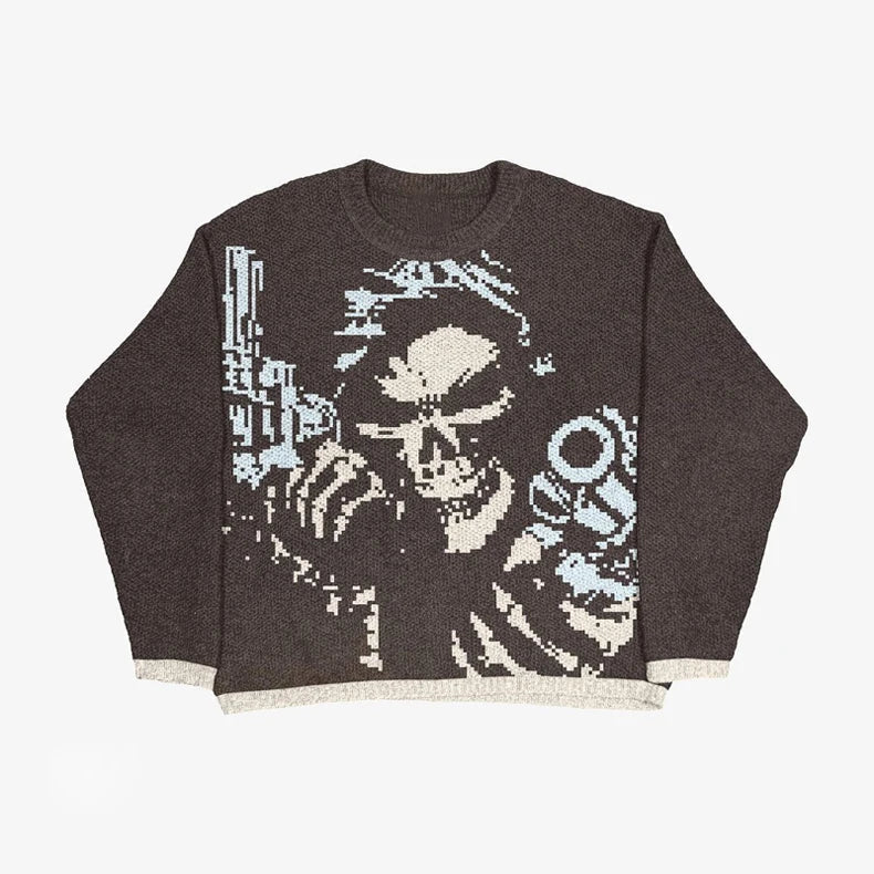 Women Anime Knit Vintage Cashmere Sweater