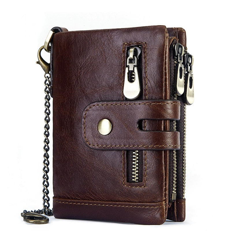 Men Cowhide Genuine Leather Wallet Coin Purse