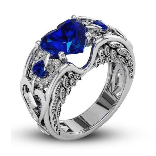 Women Multicolor Heart shape Zircon Ring