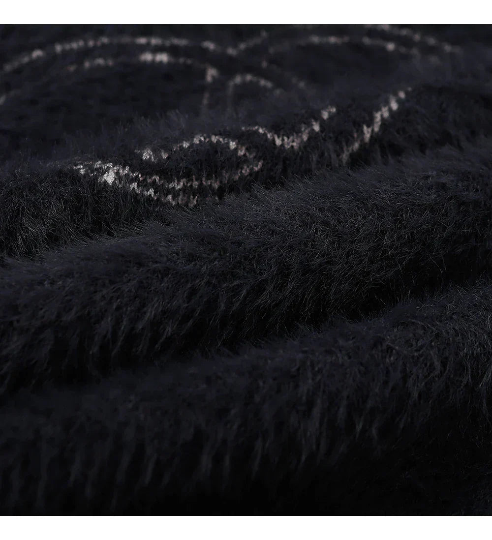 Women Angels Embroidery Cashmere Design Knitted Oversized Sweater