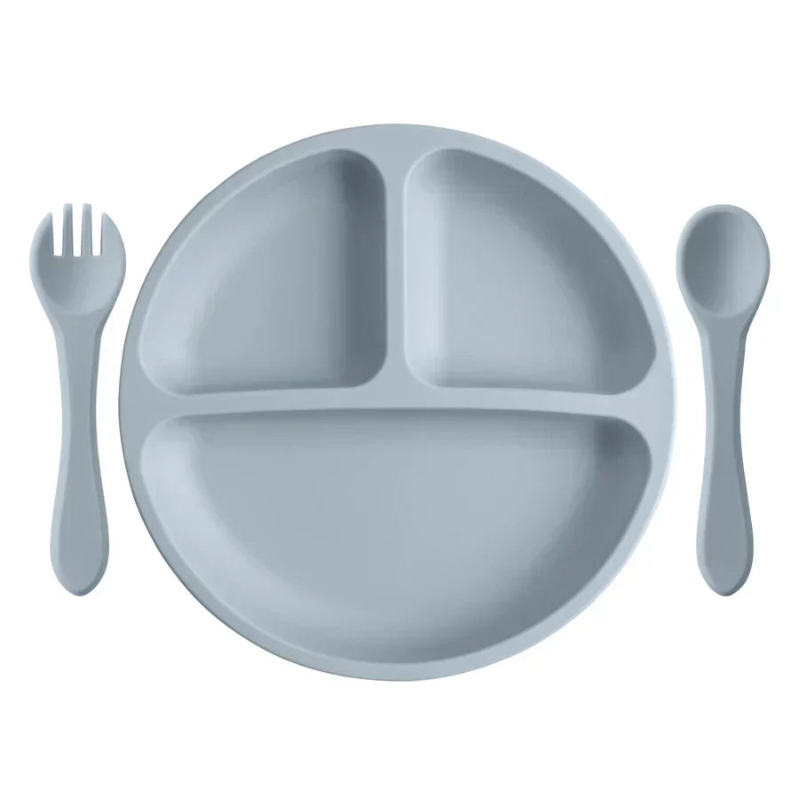 Kids Infant Eating Training Silicone Tableware Set