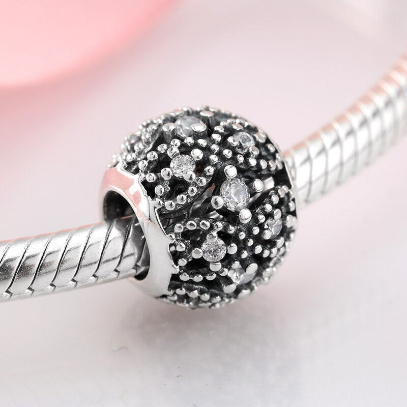 Women Accessories 925 Sterling Silver Ribbon Chocolate Heart Bead Bracelet