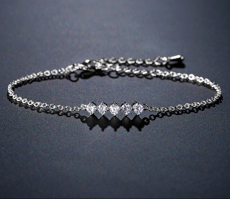 Women Elegant CZ Rose Gold Bracelets