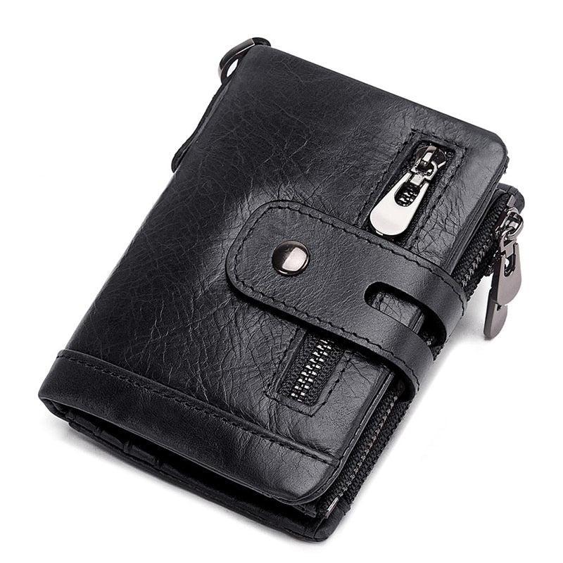 Men Cowhide Genuine Leather Wallet Coin Purse
