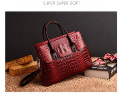 Womens Genuine Crocodile Leather HandBag