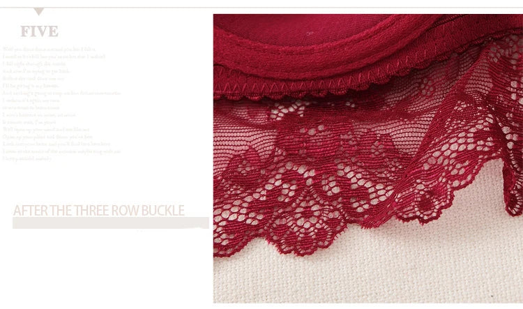 Women Push Up Sexy Hollow Lace Embroidery Bra Set