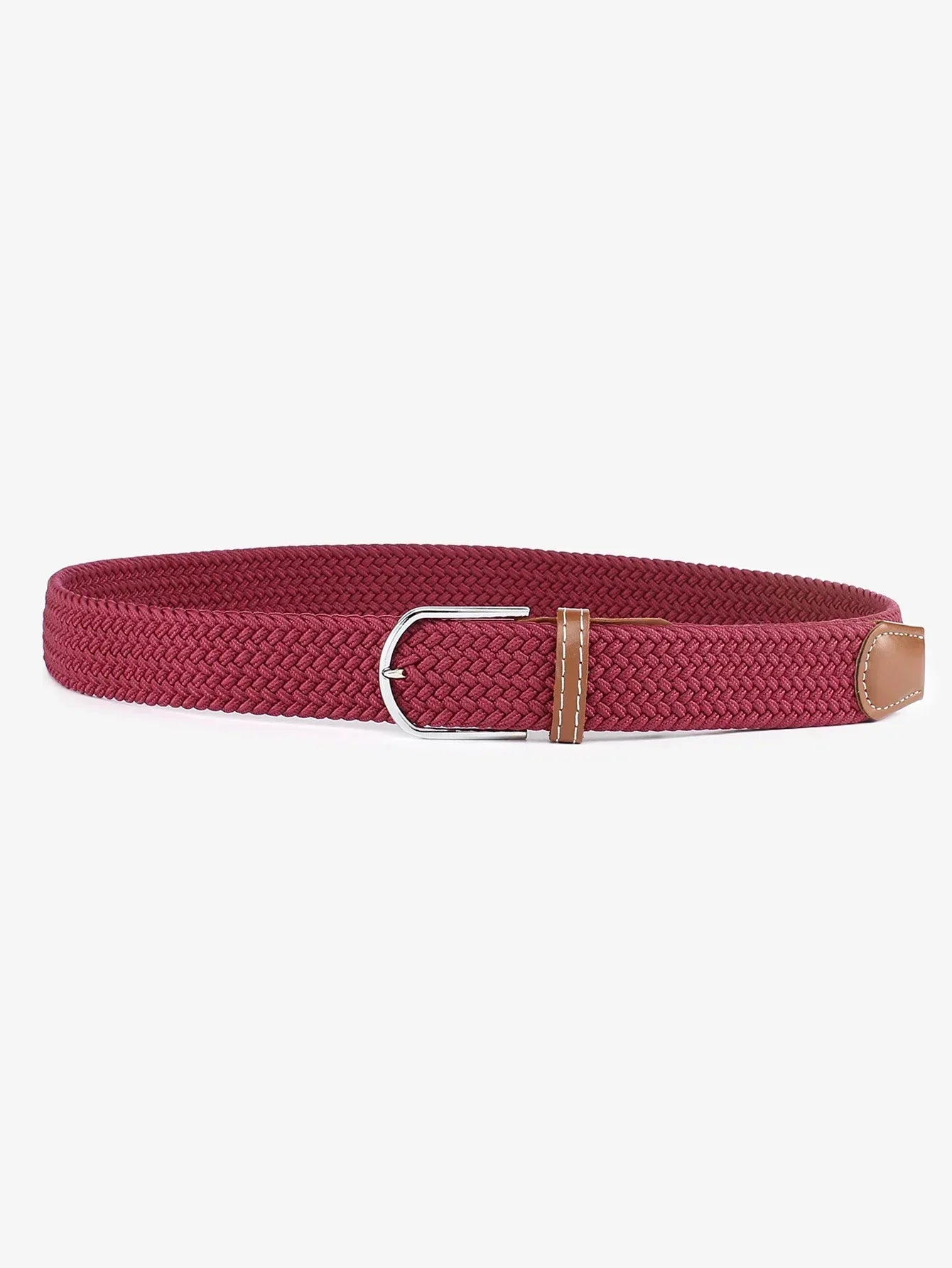 Women Canvas Elastic Fabric Woven Stretch Multicolored Braided Belts