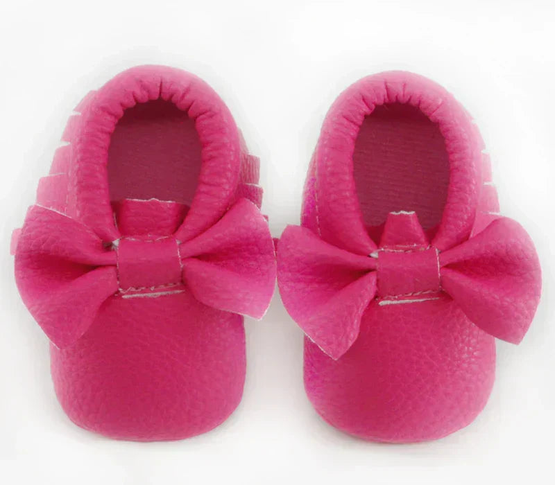 Kids NewBorn Bowknot Leather Anti-slip First Walkers