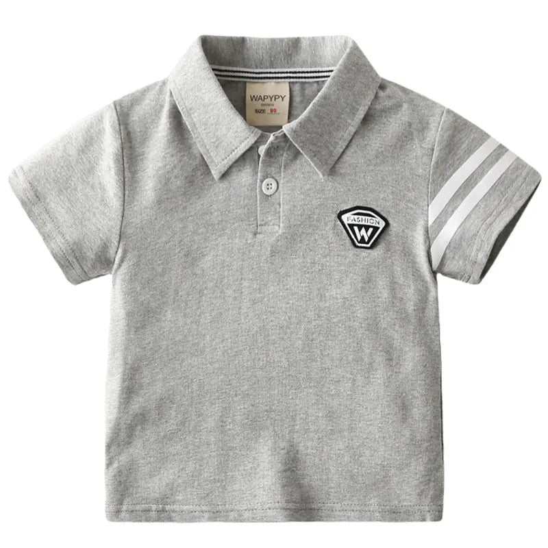 Kids Active Polo Short Sleeve Lapel Cotton Toddler T-shirts Blouses