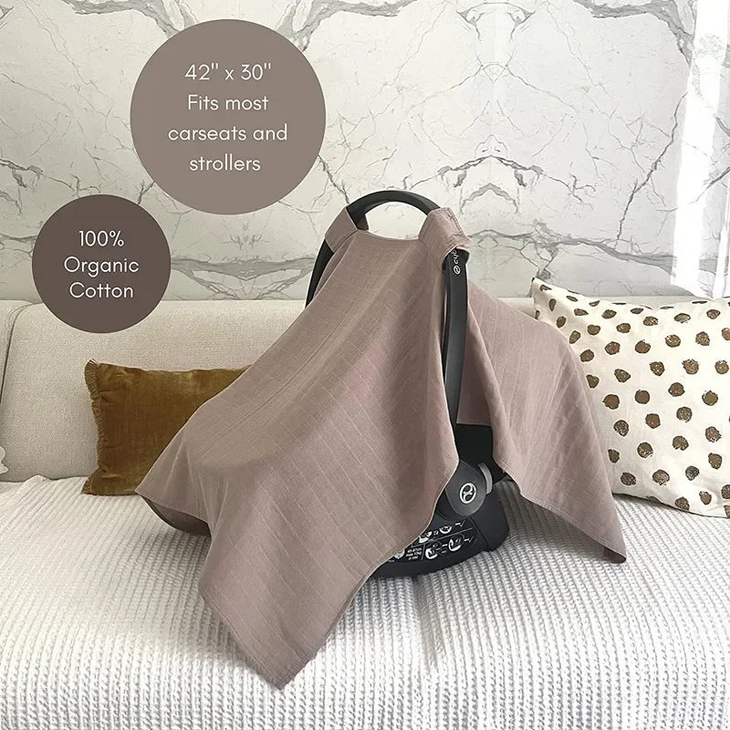 Baby Safety Seat Organic Cotton Sun Shade Windproof Cover