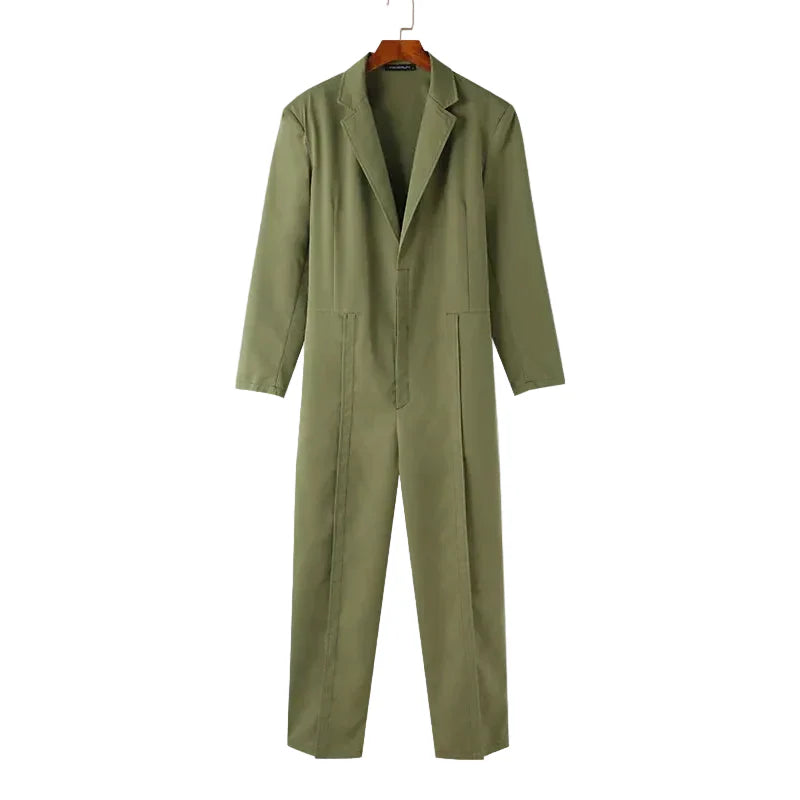 Men Deep V-neck Long Sleeved Formal Jumpsuits