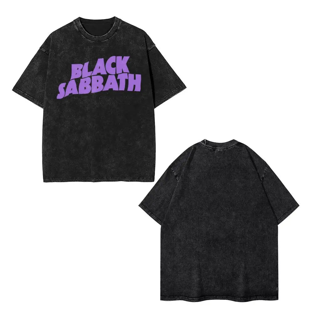 Unisex Cotton Washed  Black Sabbath T-Shirt