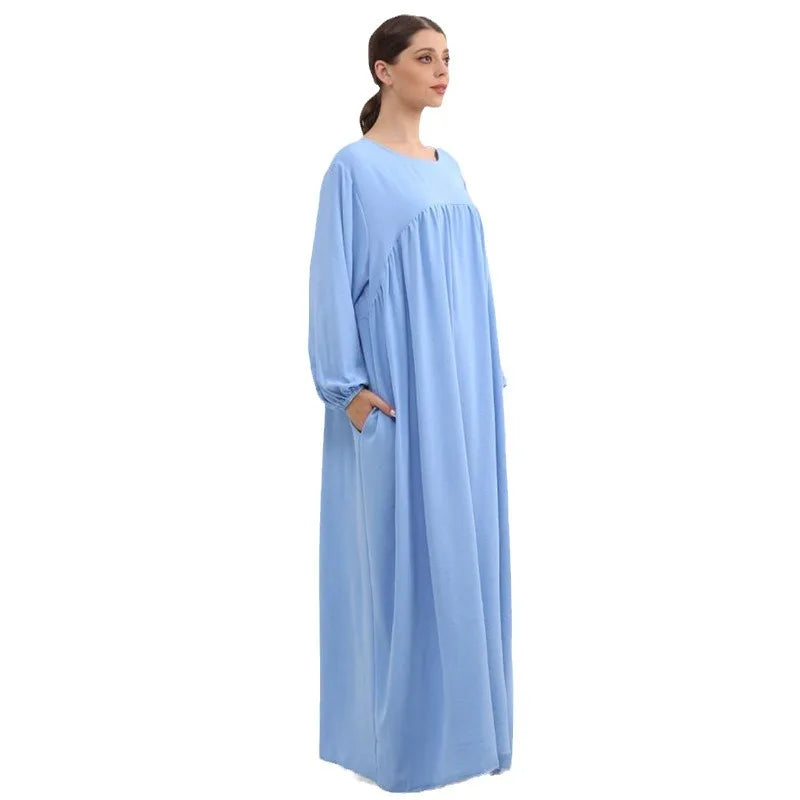 Women Classic Long Sleeve Abaya Dress