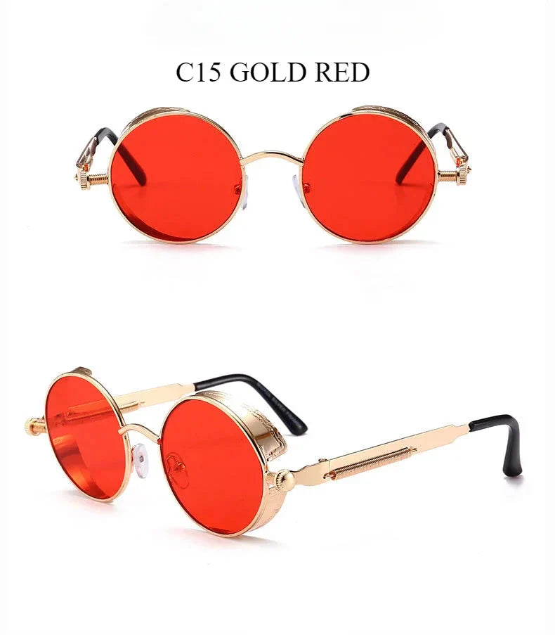 Women Vintage Round Metal Frame Sunglass UV400