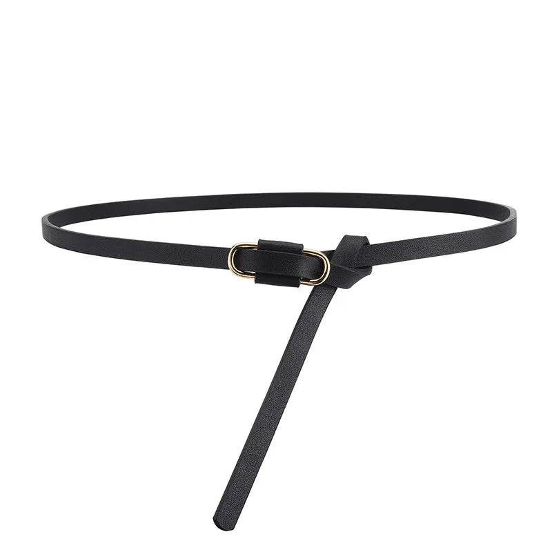 Accessories Women Versatile Knotted Dress Shirt Thin Belts