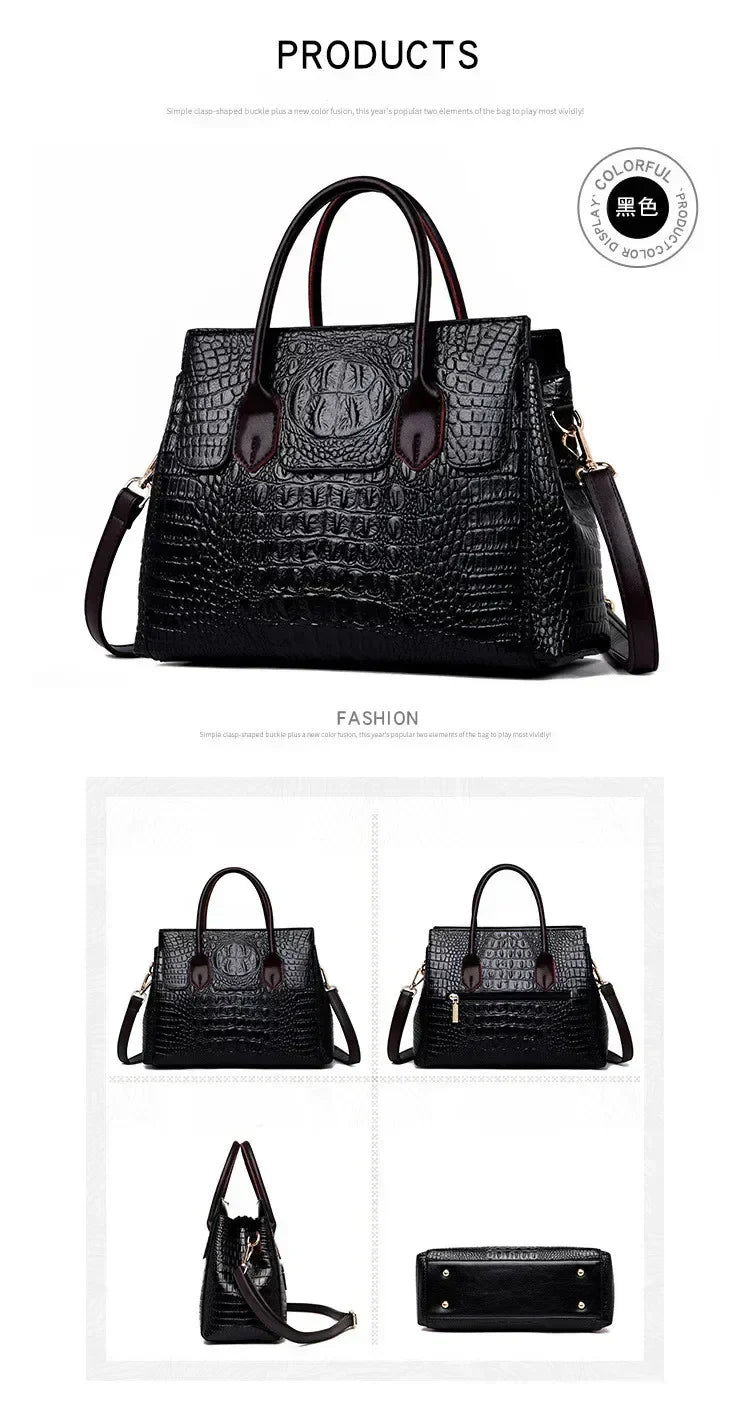 Womens Genuine Crocodile Leather HandBag