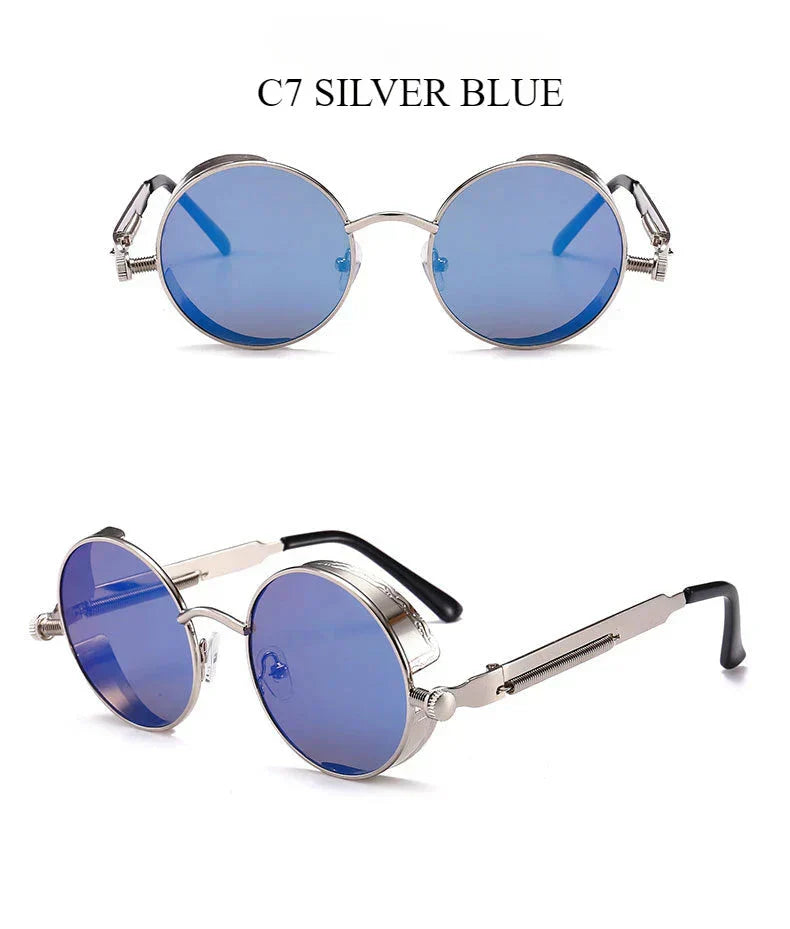 Women Vintage Round Metal Frame Sunglass UV400