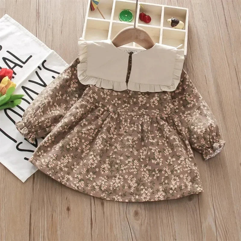 Newborn Baby Girls Floral Princess Cut Dresses