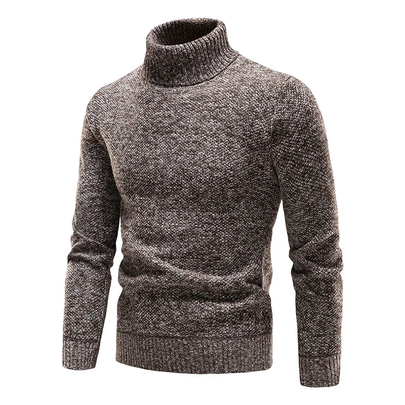 Men Winter Pullover Fleece Turtleneck Sweater