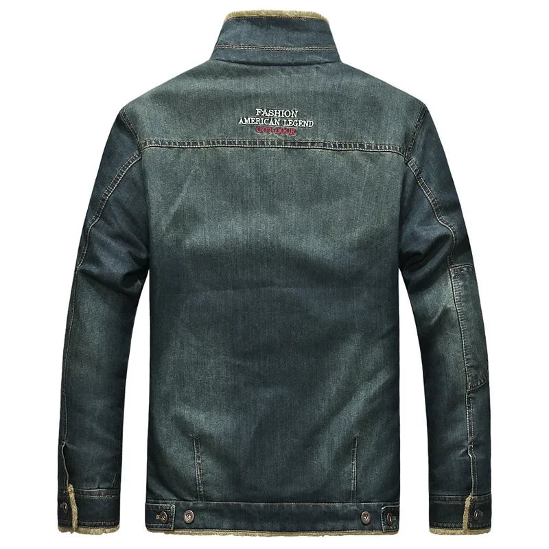 Men Casual Denim  Multi-pockets Jacket