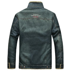 Men Casual Denim  Multi-pockets Jacket