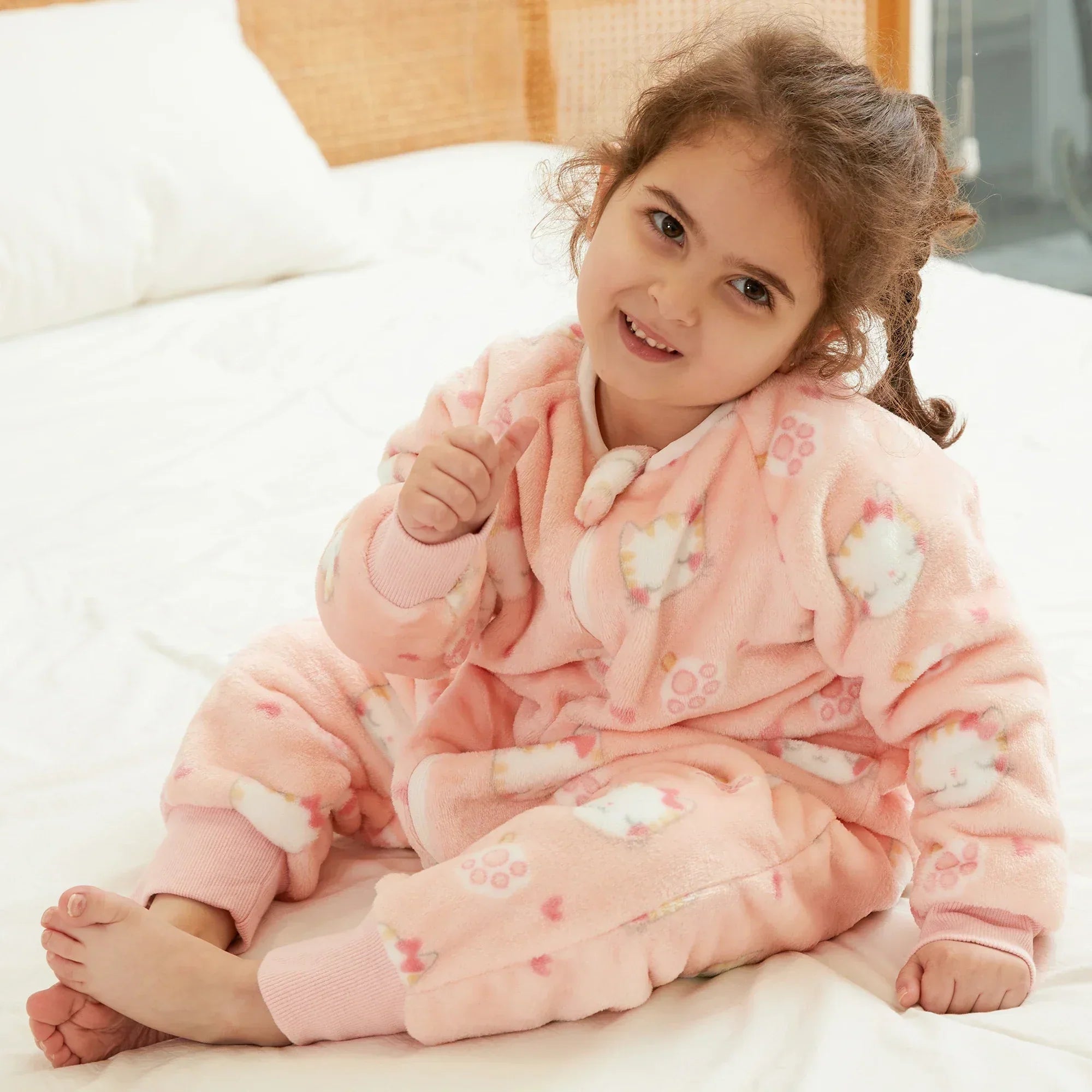 Kids Toddler Winter Zip Up Plush Onesie