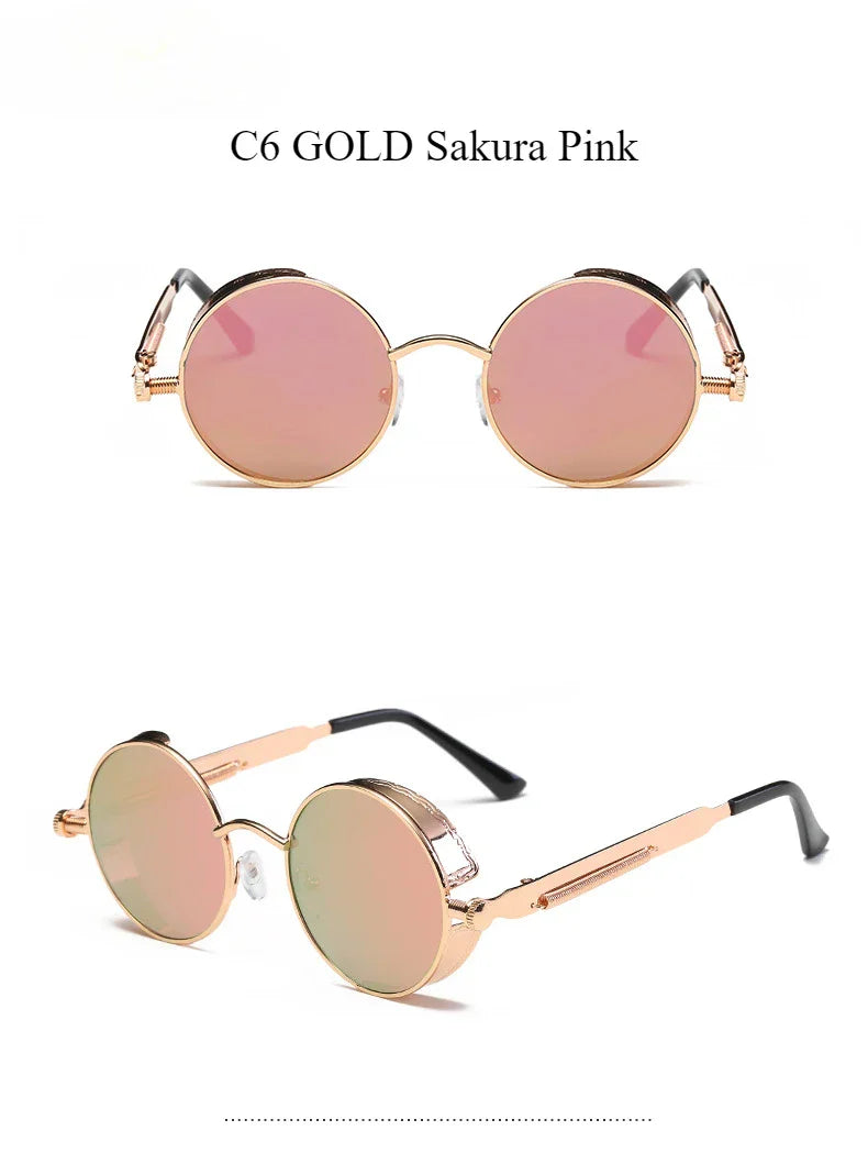 Women Vintage Round Metal Frame Sunglass UV400