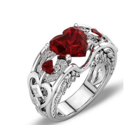 Women Multicolor Heart shape Zircon Ring