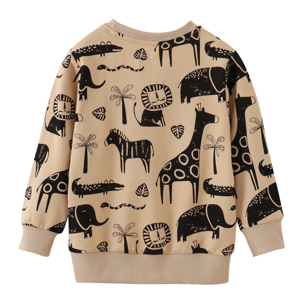 Kids Boys Cotton Long Sleeve Printed Sweatshirt