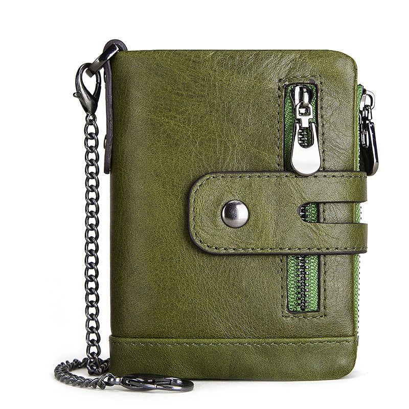 Men Cowhide Genuine Leather Wallet Coin Purse