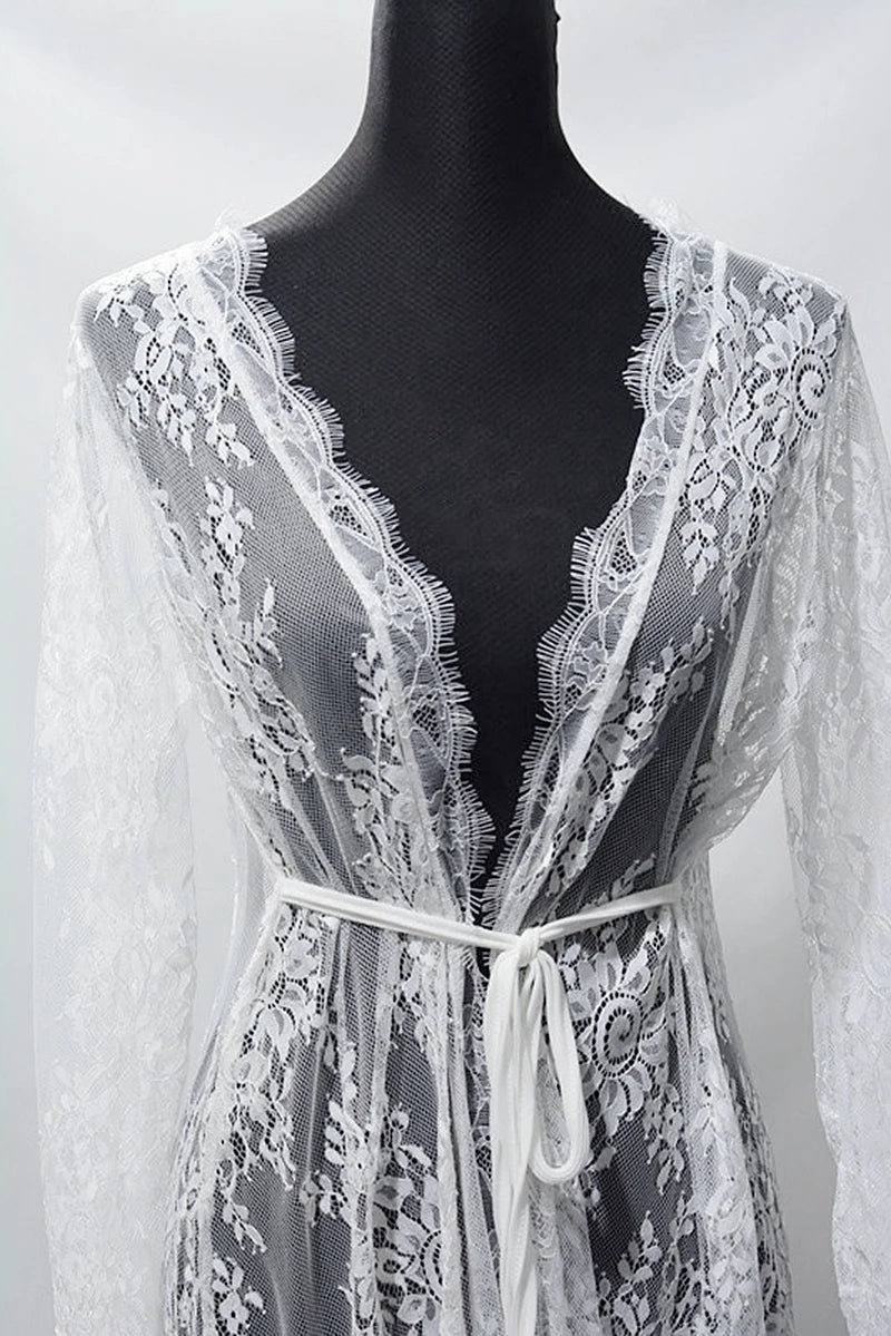 Women Bridal Robes Lace Nightgowns Lingerie