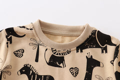 Kids Boys Cotton Long Sleeve Printed Sweatshirt