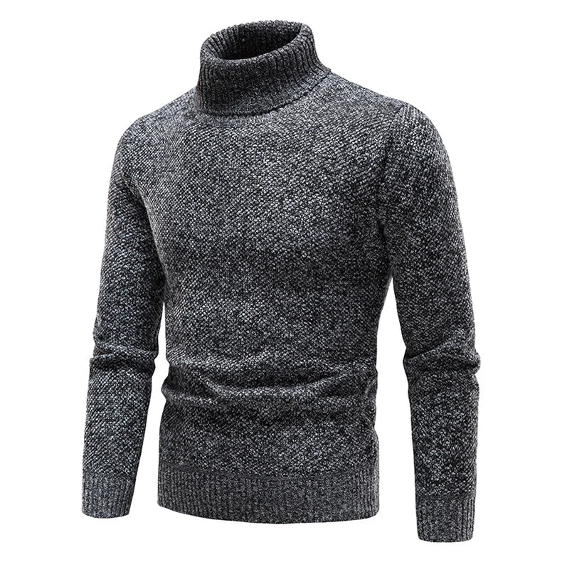Men Winter Pullover Fleece Turtleneck Sweater