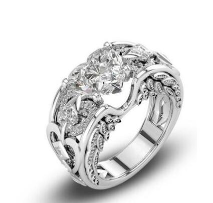 Women Multicolor Heart shape Zircon Ring