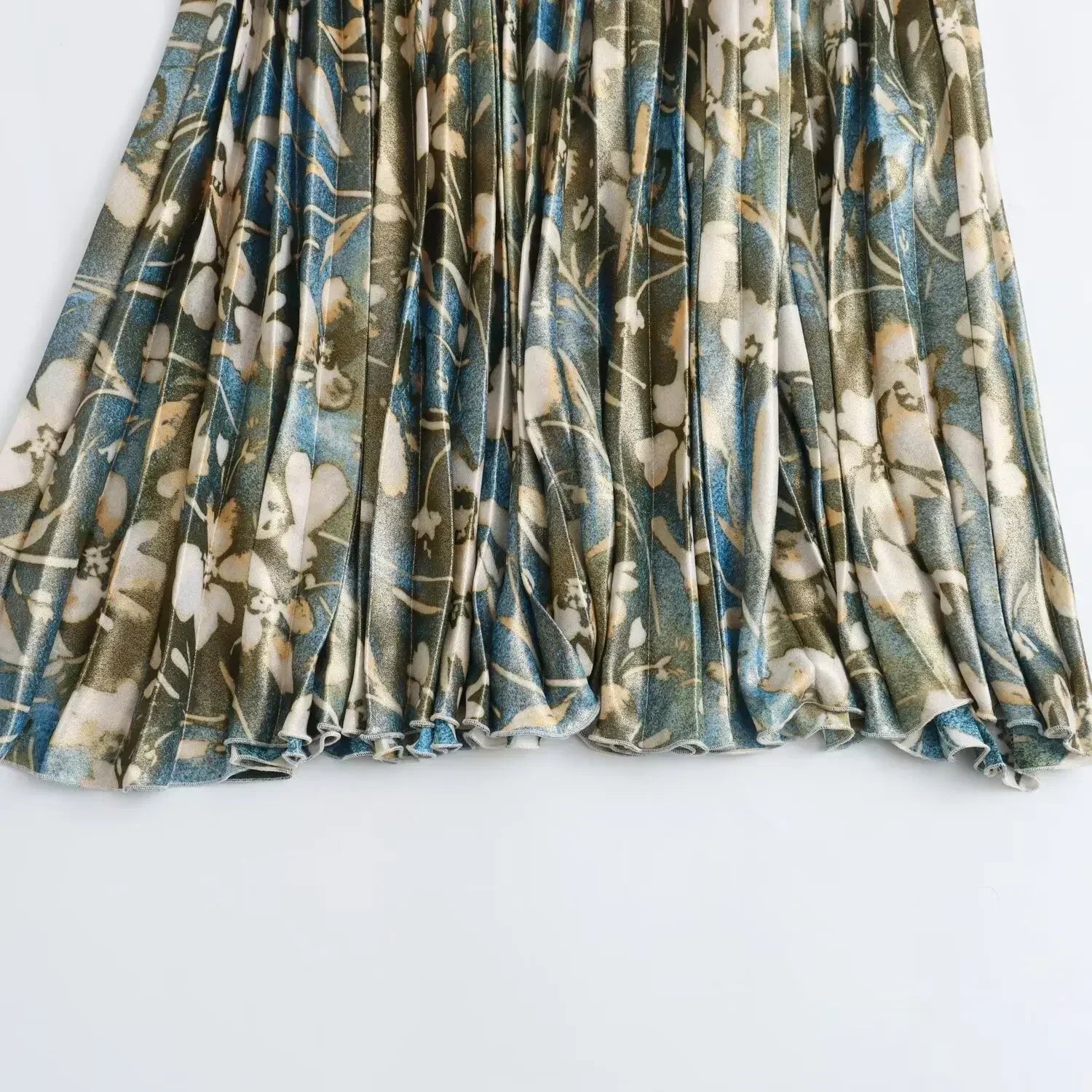 Women Casual Printed Pleated Skirt Co Ords Suit