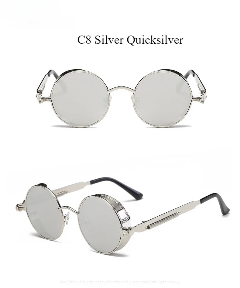 Women Vintage Round Metal Frame Sunglass UV400