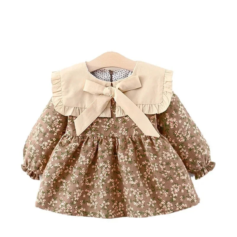 Newborn Baby Girls Floral Princess Cut Dresses