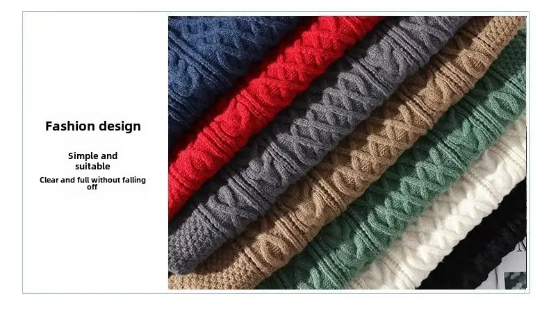 Men Casual Round Neck Loose-fit Knitted Pullover Sweaters