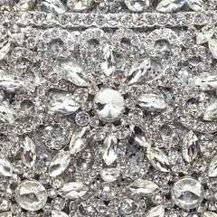 Women Boutique Crystal Flower Clutch Handbag