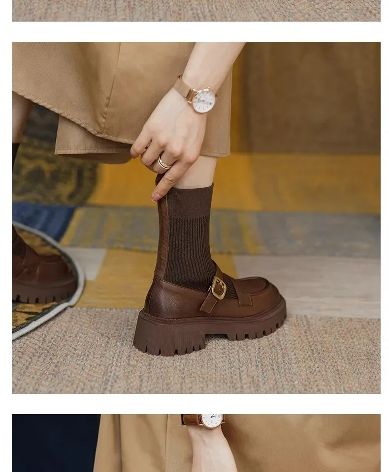 Women Platform Heeled Mary Jane Dress Shoes